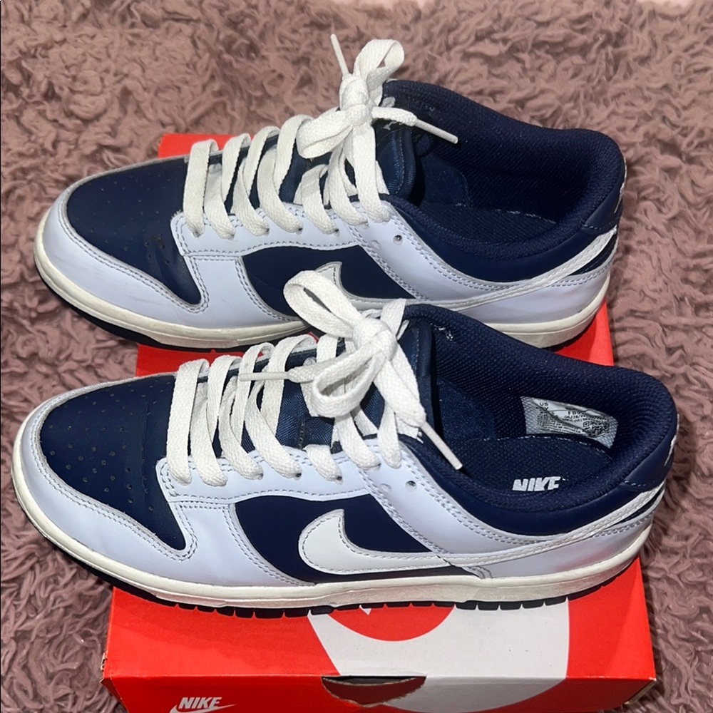 Nike GS Navy and White Sneakers